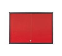 Bi-Office Exhibit Extra Pinnable Display Case, 6xA4, Red Felt Surface, Glass Door, Aluminium Anthracite Frame