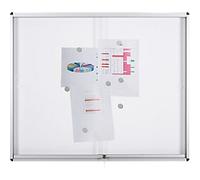 Bi-Office Exhibit Indoor Lockable Notice Board Magnetic 18 x A4 Wall Mounted Lockable 132.4 (W) x 96.7 (H) cm White