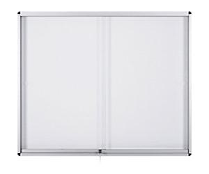 Bi-Office Exhibit Indoor Lockable Notice Board Magnetic 8 x A4 Wall Mounted Lockable 96.7 (W) x 70.6 (H) cm White