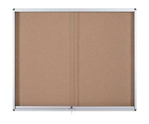 Bi-Office Exhibit Indoor Lockable Notice Board Non Magnetic 15 x A4 Wall Mounted Lockable 114.6 (W) x 96.7 (H) cm Brown