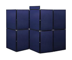 Bi-Office Exhibition System Display Board Floor Standing 10 Panels Felt 3,000 (W) x 1,800 (H) mm Blue