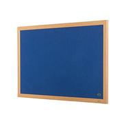 Bi-Office Earth-It Executive Blue Felt Noticeboard Oak Wood Frame 1200x900mm