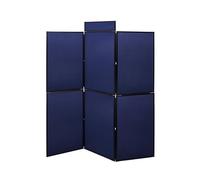 Bi-Office Floor Standing 6 Panel Display Board Blue Loop Nylon with Header, 1800x1800 mm