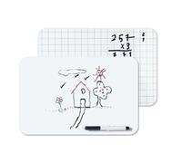 Bi-Office Frameless Non-Magnetic Whiteboard Double Plain/Grid A4 Pk 6