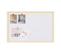 Bi-Office Magnetic White Board, Dry Erase Board, Frame in Yellow Pastel MDF Wood, 60 x 40 cm