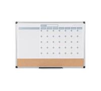 Bi-Office Maya 3-In-1 Magnetic Month Planner Lacquered Steel/Cork