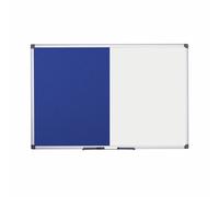 Bi-Office Maya Combination Board Blue Felt/Magnetic Whiteboard Aluminium Frame 1