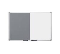 Bi-Office Grey Felt and Dry Wipe Combination Notice Board 900x600mm Aluminium, none