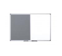 Bi-Office Maya Combination Board Grey Felt/Magnetic Whiteboard Aluminium Frame 1