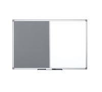 Bi-Office Maya Combination Board Grey Felt/Magnetic Whiteboard Aluminium Frame 9