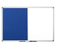 Bi-Office Combination Board Maya, Blue Felt/Melamine, Aluminium Frame, 120 x 90 cm