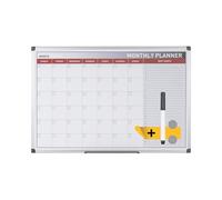 Bi-Office Month Planner, Magnetic, Aluminium Frame, 90 x 60 cm