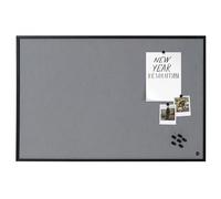 Bi-Office New Basic Grey Felt Notice Board, 39 x 29 cm, Black Pine Frame