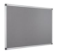 Bi-Office Notice Board Fire Retardant,Grey Felt, Maya Aluminium Frame, 90 x 60 cm