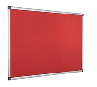 Bi-Office Notice Board Maya, Red Felt, Aluminium Frame, 120 x 90 cm