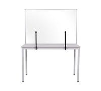 Bi-Office Protective Screen Acrylic, Aluminium 1,040 (W) x 700 (H) mm Desk Mounted Maya