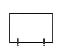 Bi-Office Protective Screen Aluminium, Tempered Glass 900 (W) x 600 (H) mm Desk Mounted