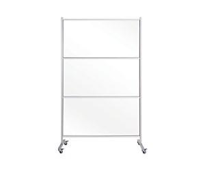 Bi-Office Protective Screen Floor Standing Aluminium, Tempered Glass 1,200 (W) x 1,500 (H) mm Transparent Mobile Stand