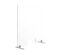 Bi-Office Protective Screen Tempered Glass 1,200 (W) x 900 (H) mm Freestanding Frameless Counter