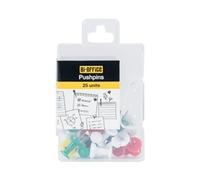 Bi-Office Push Pins Assorted Colours (Pack of 25) PI0523