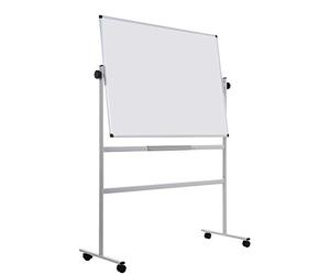 Bi-Office Revolver Whiteboard, Double-Sided Magnetic, Plain/Plain, 120 x 90 cm