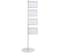 Bi-Office Information Stand with 4 x A4 Snap Frames, Clear