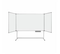Bi-Office Maya Trio Whiteboard on a Mobile Structure, Magnetic Lacquered Steel Dry Wipe Surface, Aluminium Frame, 2000 x 1000 mm