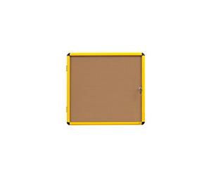 Bi-Office Ultrabrite Lockable Notice Board Non Magnetic 12 x A4 Wall Mounted 94 (W) x 98.1 (H) cm Brown