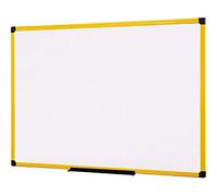 Bi-Office Ultrabrite Magnetic Whiteboard, 120x90cm, Dry Wipe Board with Yellow Aluminium Frame