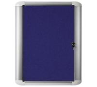 Bi-Office Vt610107230 600mm X 450mm Blue Felt Aluminium Frame External Display Case