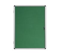 Bi-Office Enclore Indoor Lockable Notice Board Non Magnetic 9 x A4 Wall Mounted 72 (W) x 98.1 (H) cm Green