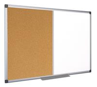Bi-Office Maya Combination Board Cork/Non Magnetic Whiteboard Aluminium Frame 12