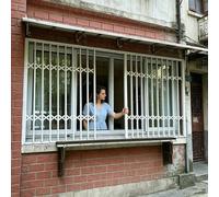 Bi-parting Extendable Window Security Bars, 79 81 83 in Wide Heavy Duty Doors/Windows Anti-theft Grilles, Guard Fence for Ground Floor(W200xH95cm/79x37in)