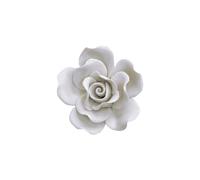 Bi-Sonic Lee Rose,3.6", Ceramic Flower Wall Art, Handcrafted Floral Sculpture, Artificial Plant Wall Art Sculpture Decoration,3D flower wall decor, Modern Home Decor for Living Room, Bedroom (White)