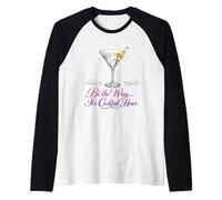 Bi The Way It's Cocktail Hour Pun Martini Time Raglan Baseball Tee
