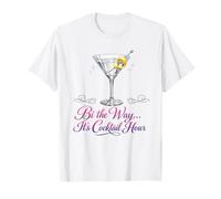 Bi The Way It's Cocktail Hour Pun Martini Time T-Shirt