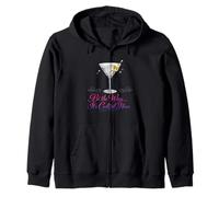 Bi The Way It's Cocktail Hour Pun Martini Time Zip Hoodie