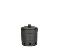 BIA - Ceramic Garlic Storage Jar, Matt Black - Stylish Kitchen Container for Fresh Garlic - Durable Matte Finish