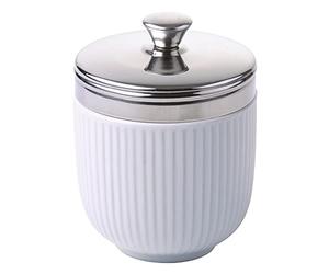 BIA International - Fluted Egg Coddler - Porcelain - Egg Poachers - Glazed Finish Design - Kitchen Gadgets - Egg Cooker - Gift Box - White