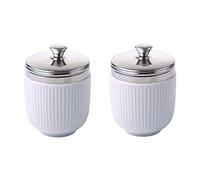 BIA International Porcelain Egg Coddler - Set of 2 Fluted Egg Steamer Cups for Your Breakfast