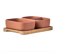 BIA International -Set of 2 Share Rectangular Bowls Terracotta - Elegant Terracotta Serving Bowls