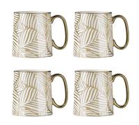 BIA International -Set of 4 Tropical Mugs Gold - Exotic Gold Mugs