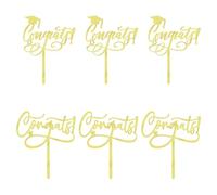 BIABISD 12Pcs Congrats Cupcake Topper, Congratulations/Class of 2026 Graduation Cake Topper, Congrats Grad Party Cake Decorations, Celebration High School College Graduation Party Supplies (Gold 1)