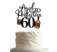 BIABISD Aged To Perfection 60th Birthday Cake Topper,60 & Fabulous/Vintage 1965 Themed Happy 60th Birthday Party Supplies
