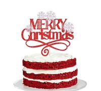 BIABISD Merry Christmas Cake Topper, Winter christmas Santa Happy New Year Party Supplies, Xmas Holiday Decor, Celebrating Merry Birthday Theme New Year Holiday Party Decoration (Merry Christmas)
