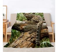 BIAFRA Clouded leopard Small Blanket, Animal Fluffy Throw Blanket for Bed Sofas, Soft Warm Fleece Blankets and Throws, Small Size 70x100cm
