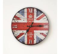biagio wooden vintage uk design wall clock in multicolour