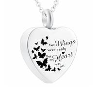 BIAIHQIE Carved Your Heart Were Ready Bu My Heart Was Not Stainless Steel Cremation Jewelry For Ashes Memorial Urn Keepsake Necklace
