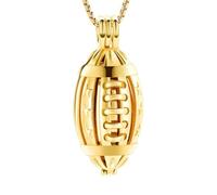 BIAIHQIE Cremation Jewelry Football Urn Necklace for Ashes Keepsake Memorial Jewelry for Men Keepsake Urn Locket for Loved One-Gold