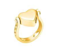 BIAIHQIE Cremation Jewelry Heart Urn Ring for Ashes for Women Heart Urn Necklace for Ashes Holder Keepsake Memorial Jewelry-10-Gold